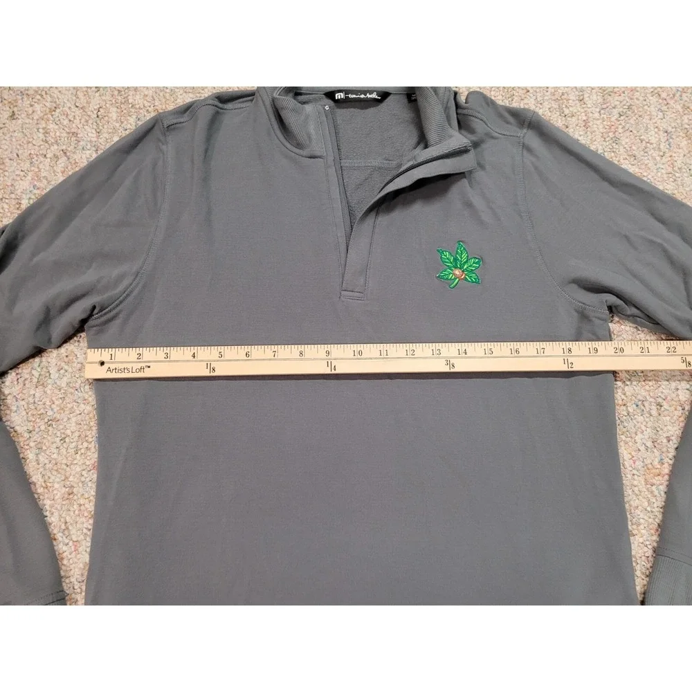 Travis Mathew Sweater Mens Medium‎ Grey Quarter Zip Pullover Golf Performance